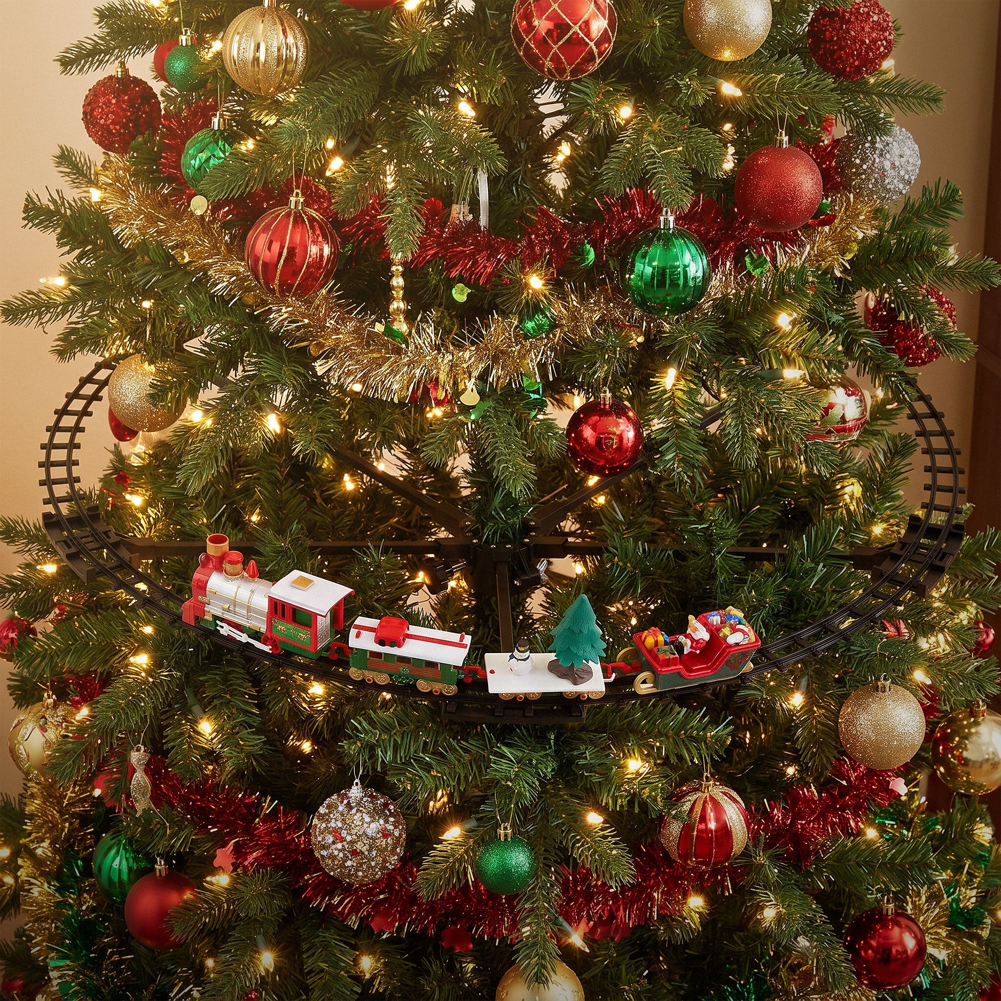 ECD Germany train de Noël sapin 87,5cm lumière+son à offrir