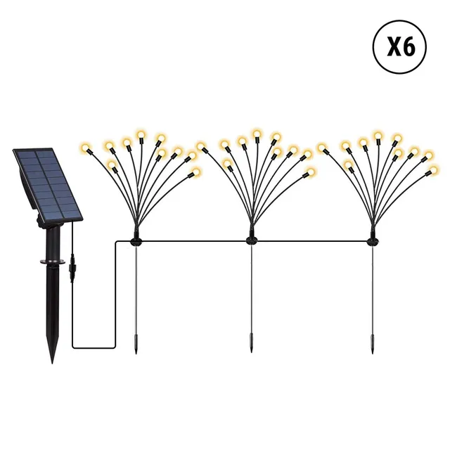Red Deco Lyra Family X3 lot 18 torches solaires 180 LED H70 cm