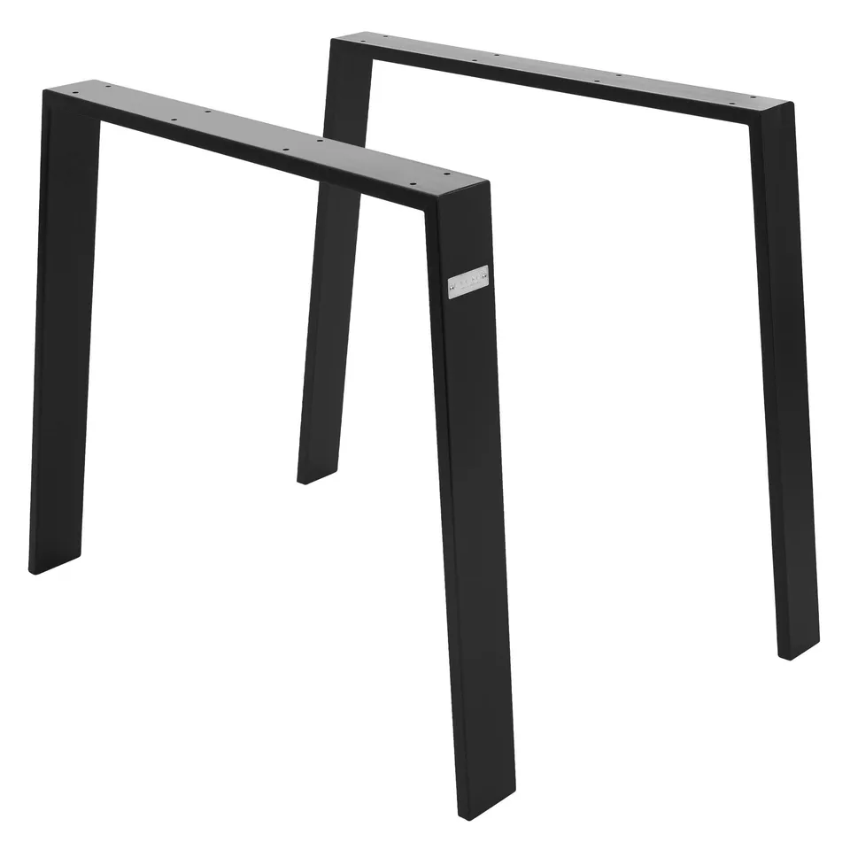ECD Möbel Loft set 2 pieds table noir 90x72 cm
