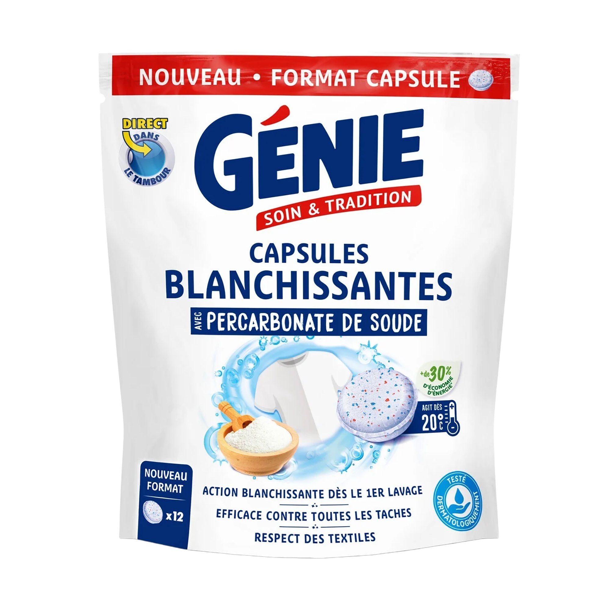 Stokomani Maison 12 Capsules Blanchissantes Bicarbonate Linge
