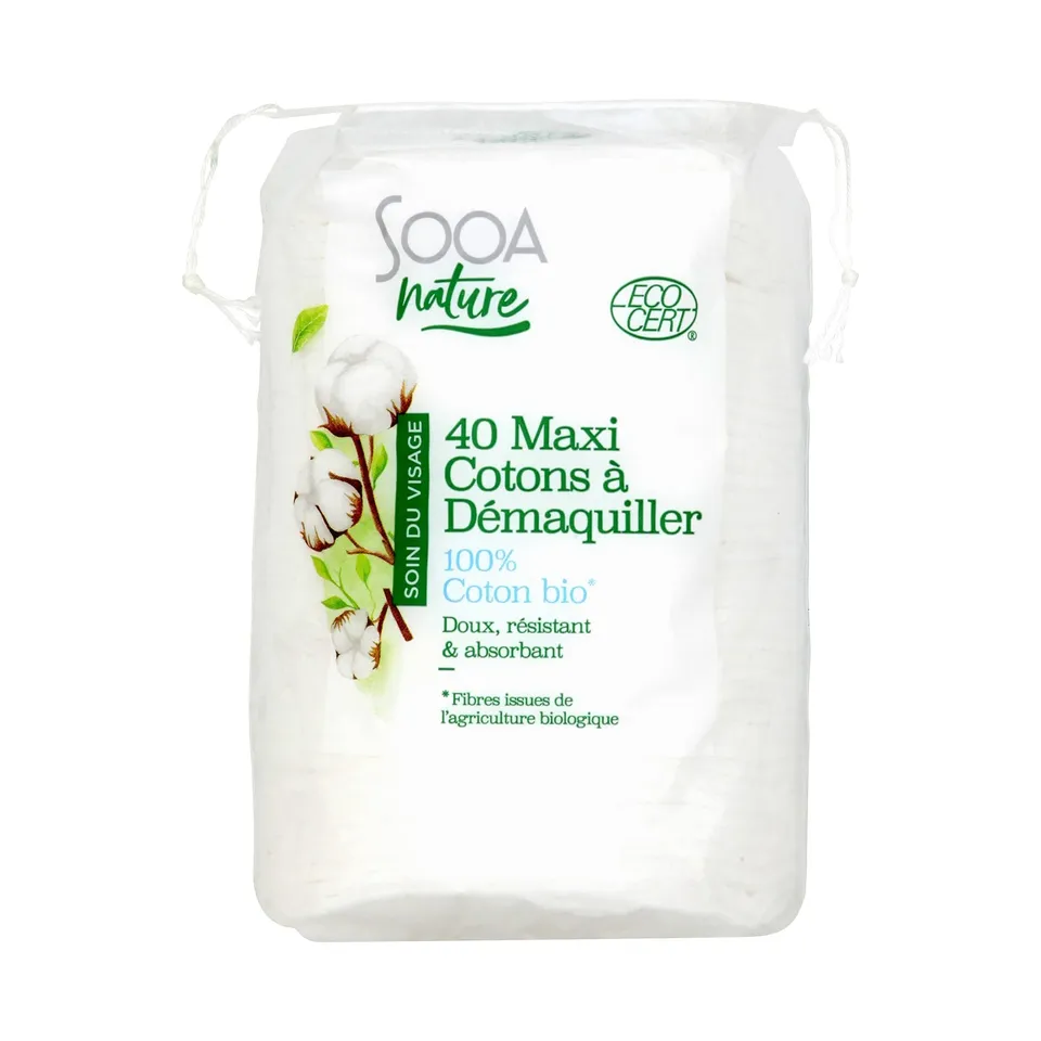 Leader Price Sooa coton démaquillant x40 douceur