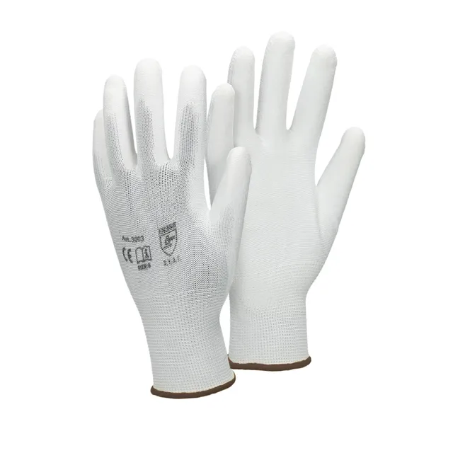 ECD Germany Werkstatt gants travail PU blanc 9-L lot 48