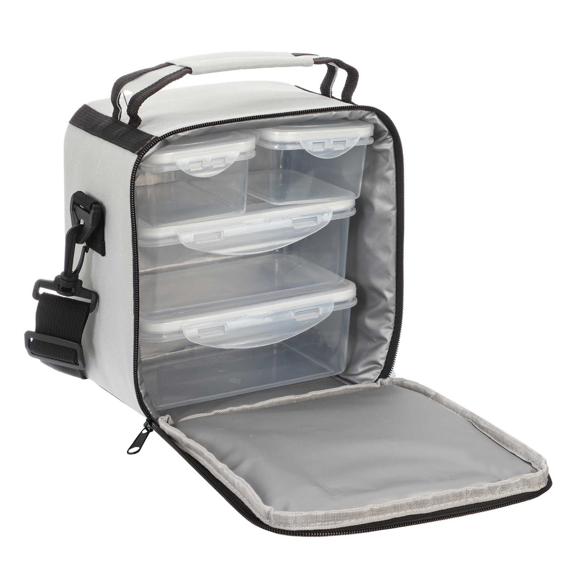 Stokomani Sac Isotherme Gris avec 4 Boîtes Hermétiques