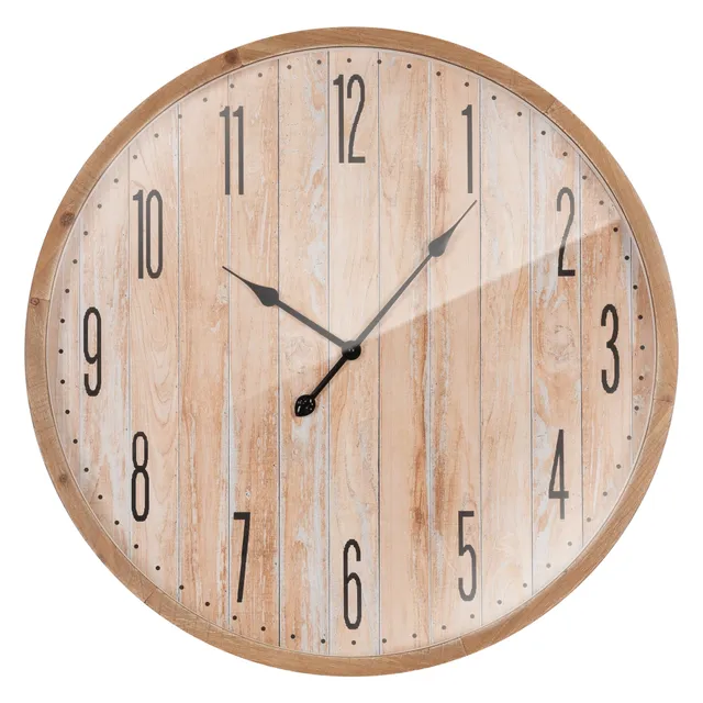 ECD Germany horloge murale bois 76 cm chiffres arabes