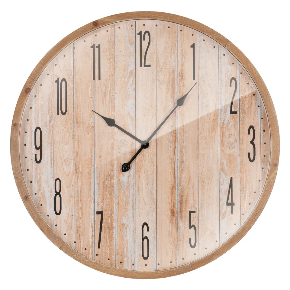 ECD Germany horloge murale bois 76 cm chiffres arabes