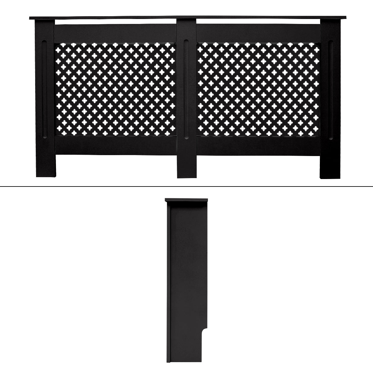 ECD Germany Heizungen cache-radiateur MDF noir 152x19x82 cm