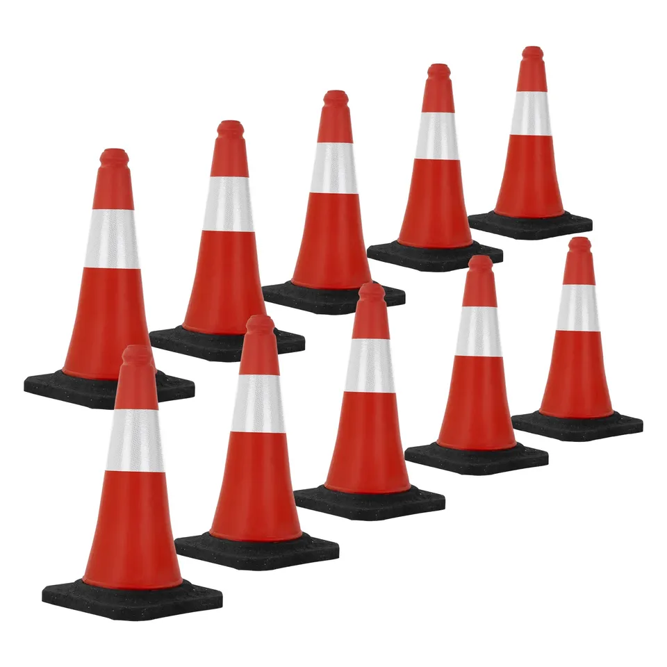 ECD Germany cône de signalisation 51 cm rouge/blanc lot de 2