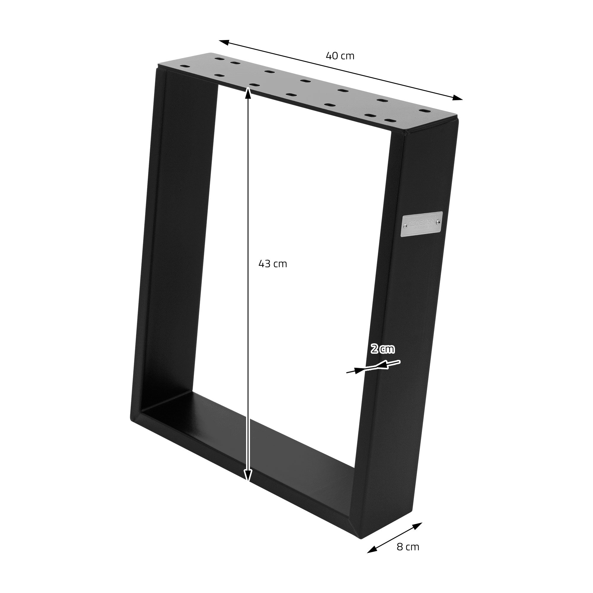 ECD Germany Garten pieds traîneau 40x43 cm noir acier lot 2