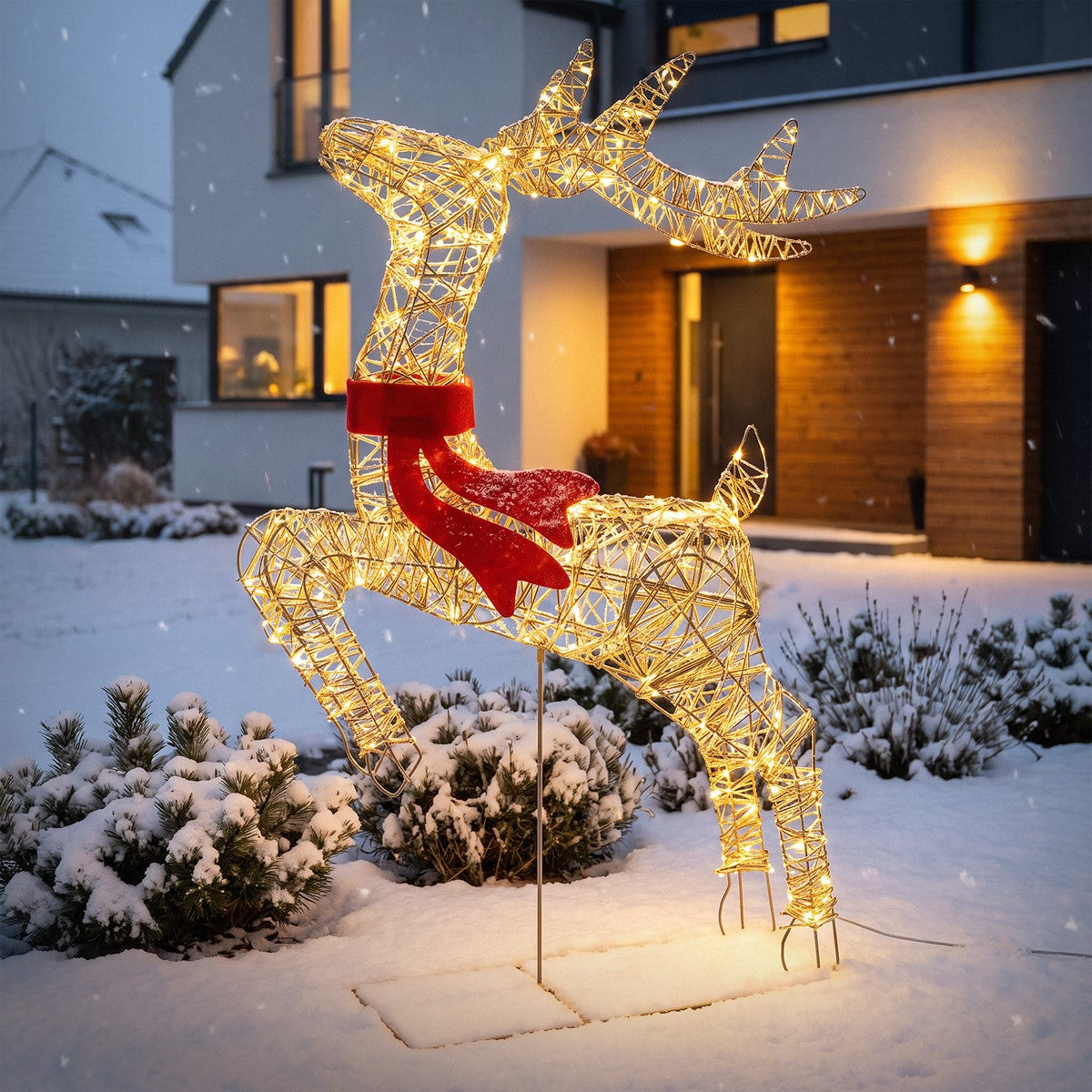 ECD Germany Haus renne Noël LED doré 91 cm 720 LED timer