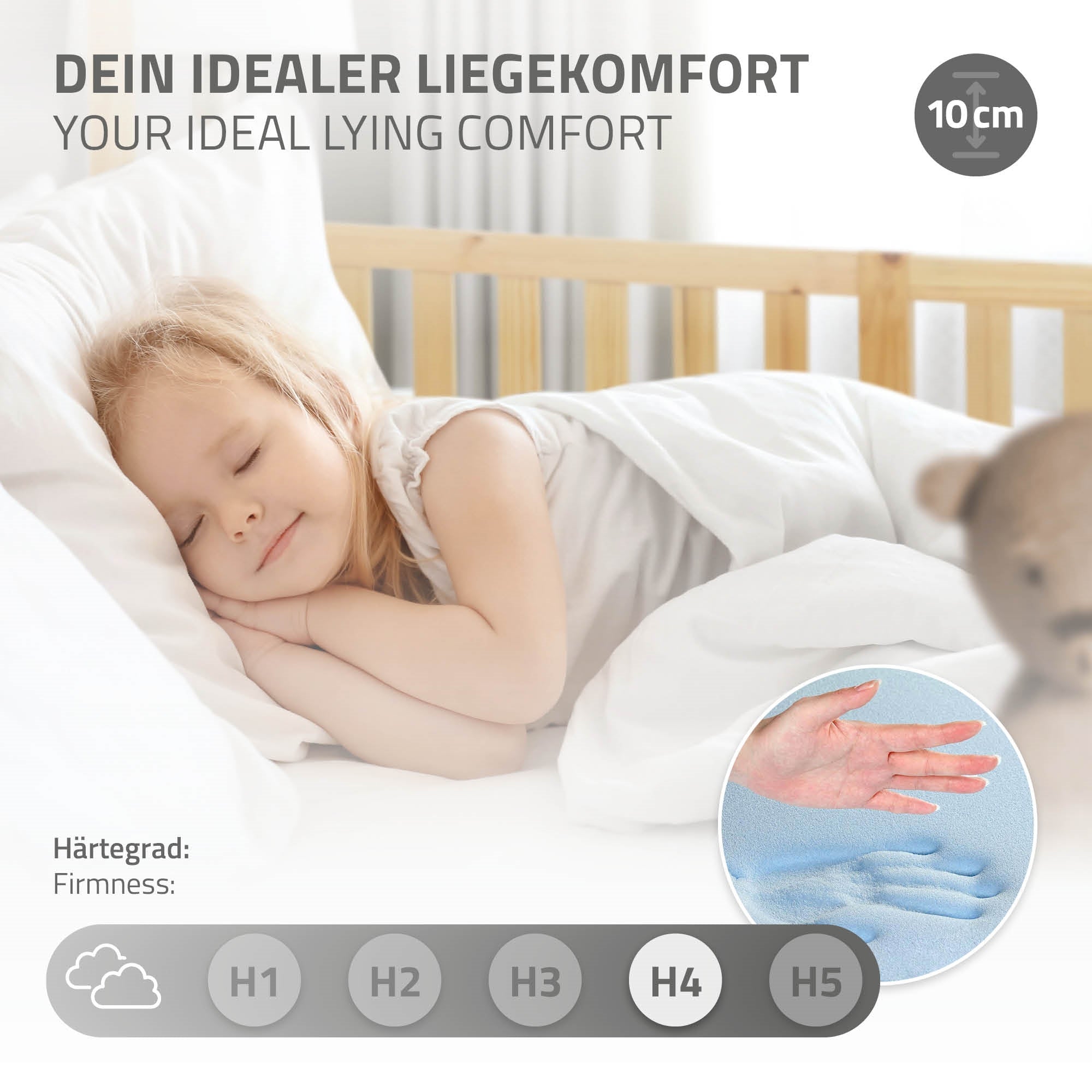 ML-Design lit cabane enfant pin naturel 90x200 cm avec matelas