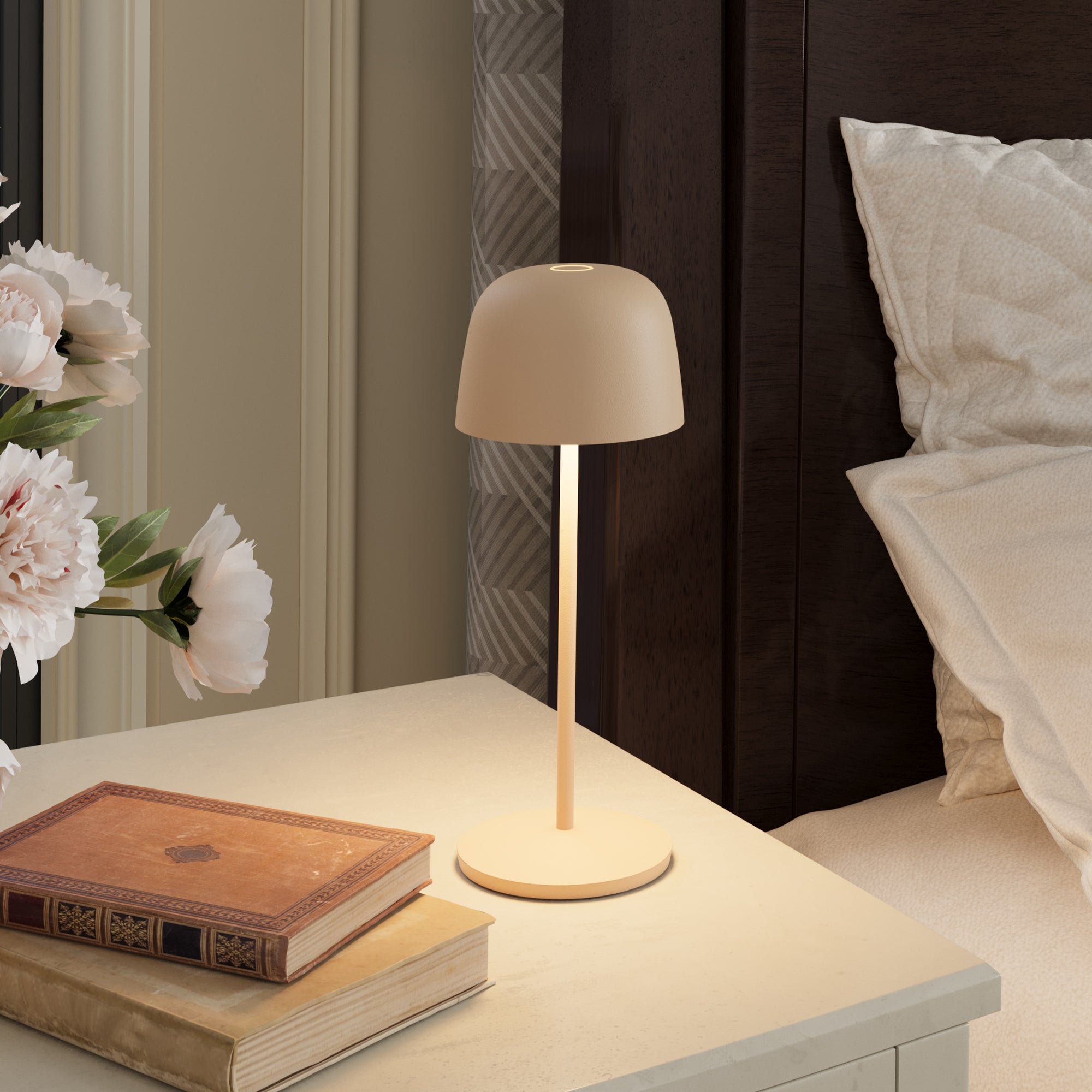 Red Deco Sophia Cream lampe de table sans fil beige LED H28cm