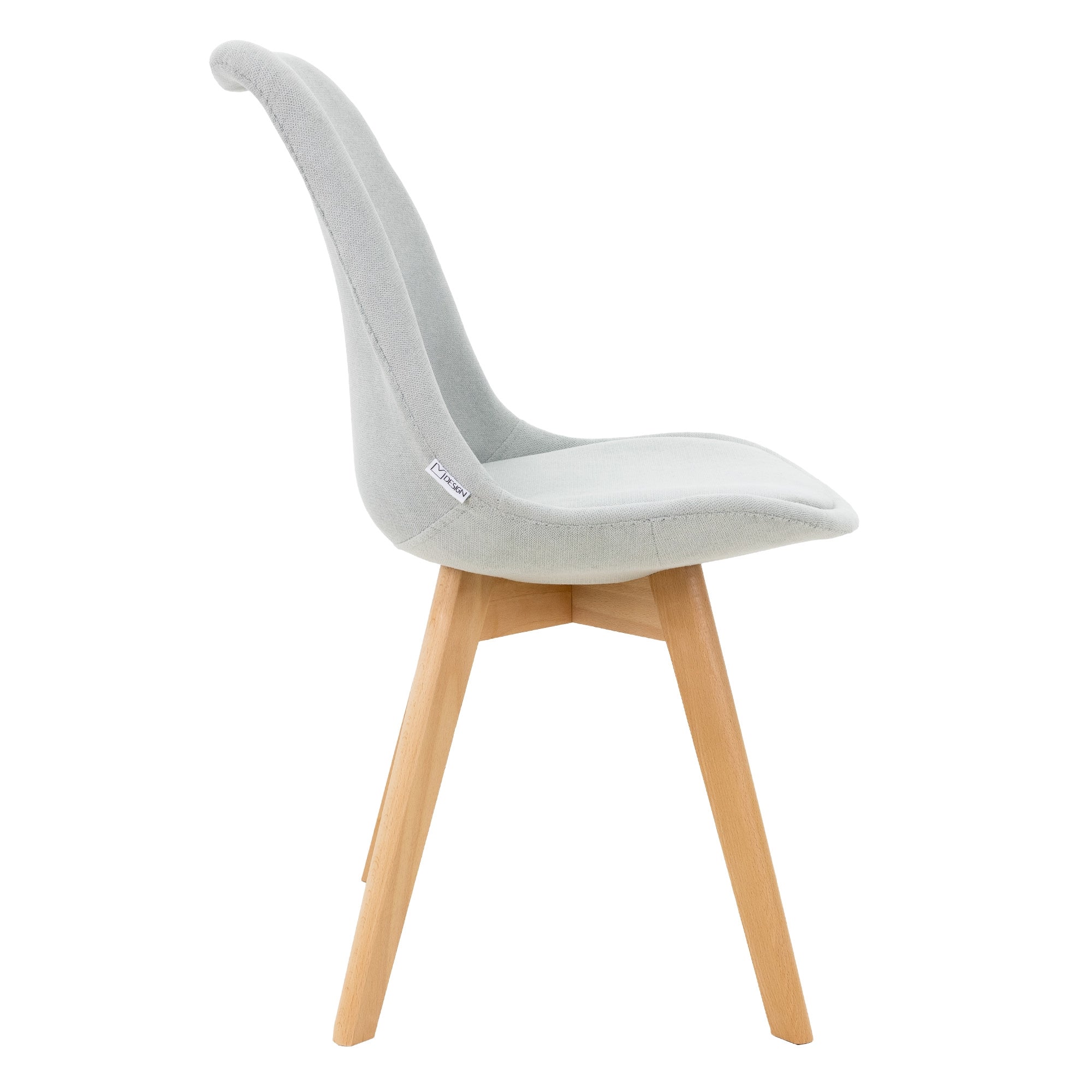 ML-Design chaise salle à manger lin gris lot 4 pieds bois