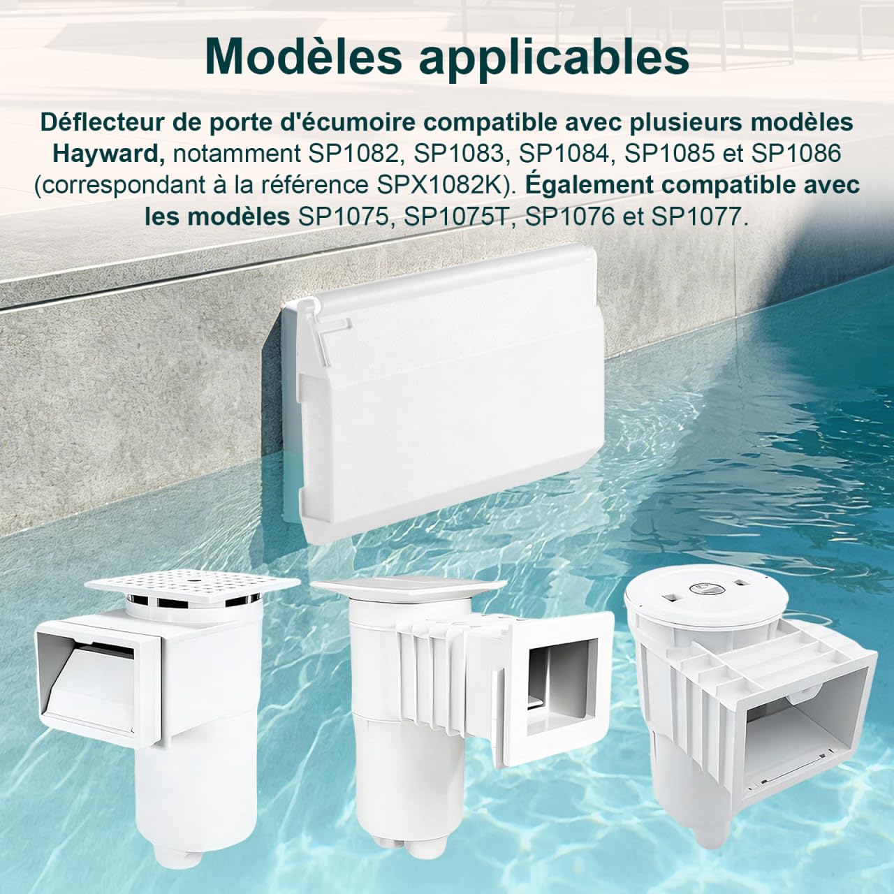 Milisten Volet skimmer piscine lot 2 19,5x13,5cm