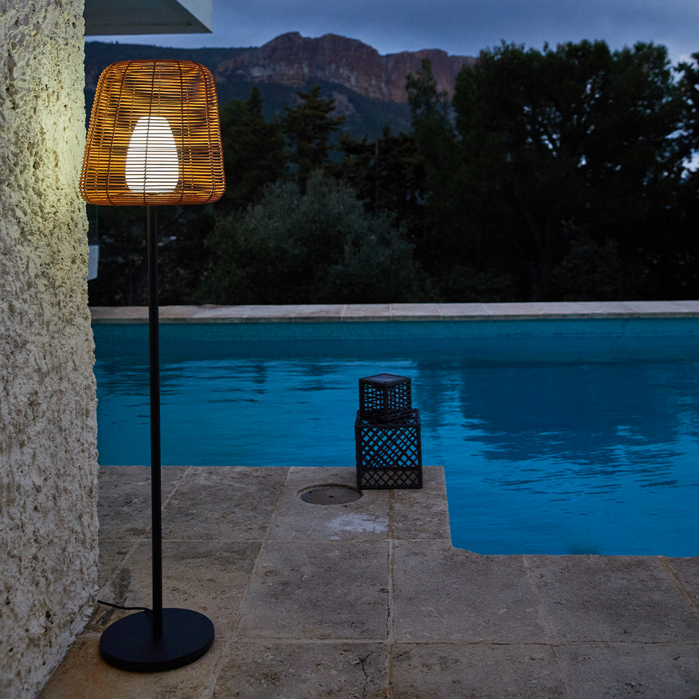 Red Deco Tall Boheme H150cm lampadaire filaire rotin LED E27
