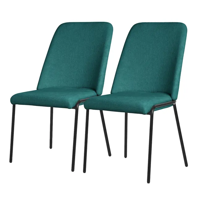 ECD Germany ML-Design chaise pétrole lot 2 rembourrée