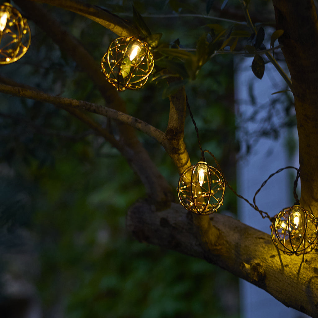 Red Deco Rusty Light guirlande solaire 10 boules 4m marron
