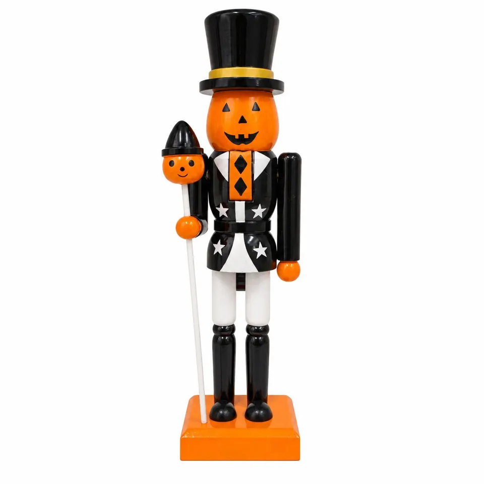 Stokomani Casse-noisette Halloween bois orange 25 cm