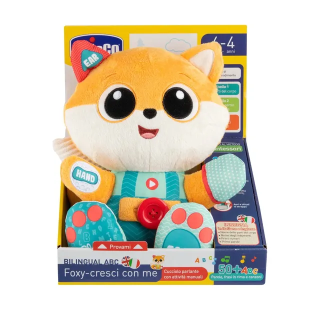 Renard bilingue jouet éveil interactif bébé chansons