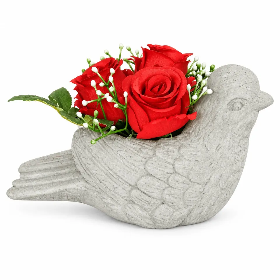 Stokomani Maison oiseau ciment roses 22 cm à poser