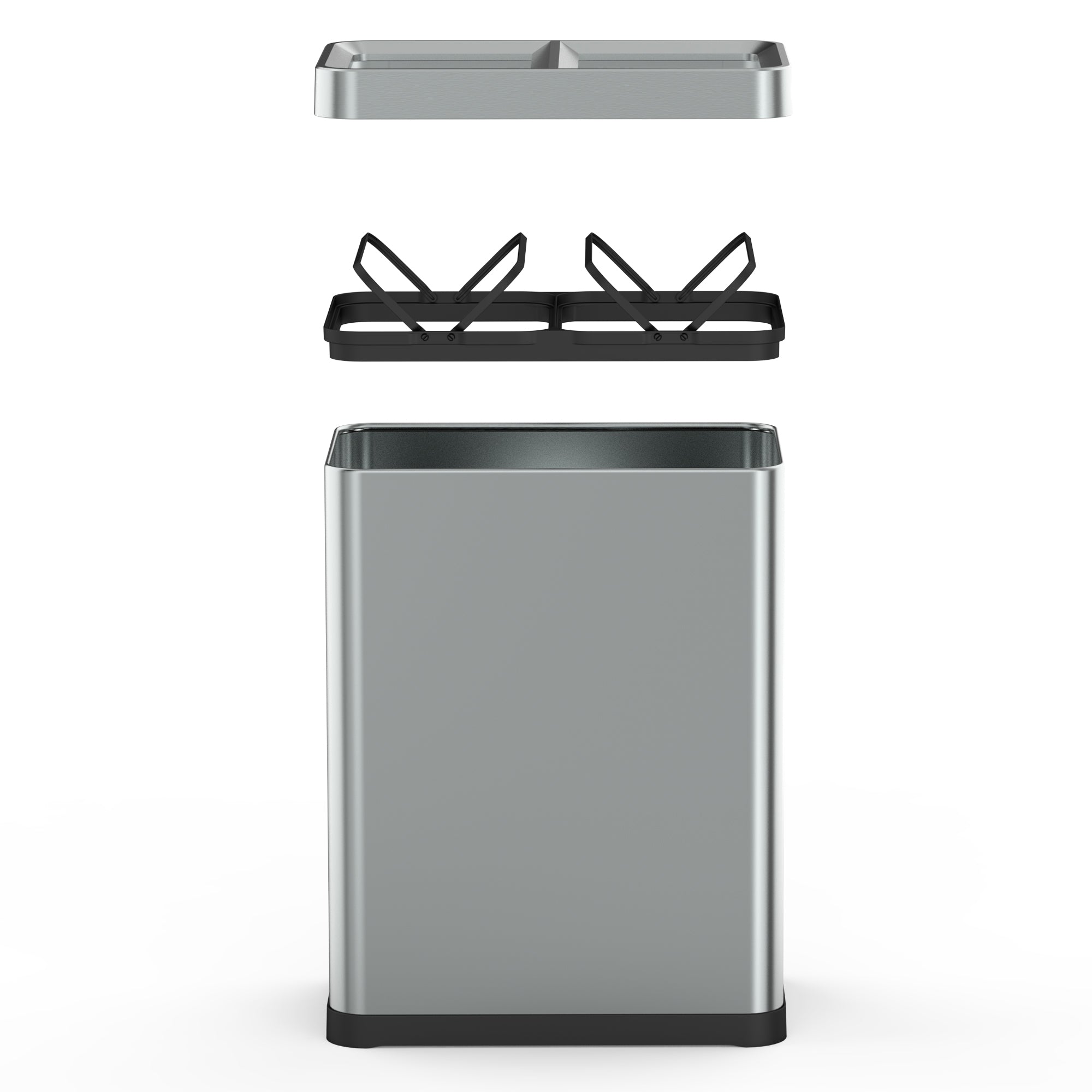 Red Deco Tallin poubelle tri 2x30L inox open top
