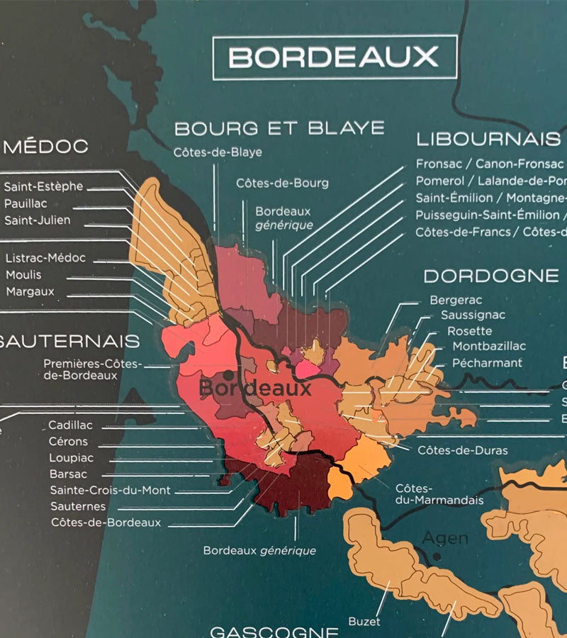 L'avant gardiste carte à gratter France des vins affiche déco