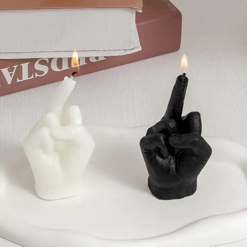 Shop-Story Maison Bougie Doigt d'Honneur blanche parfumée soja