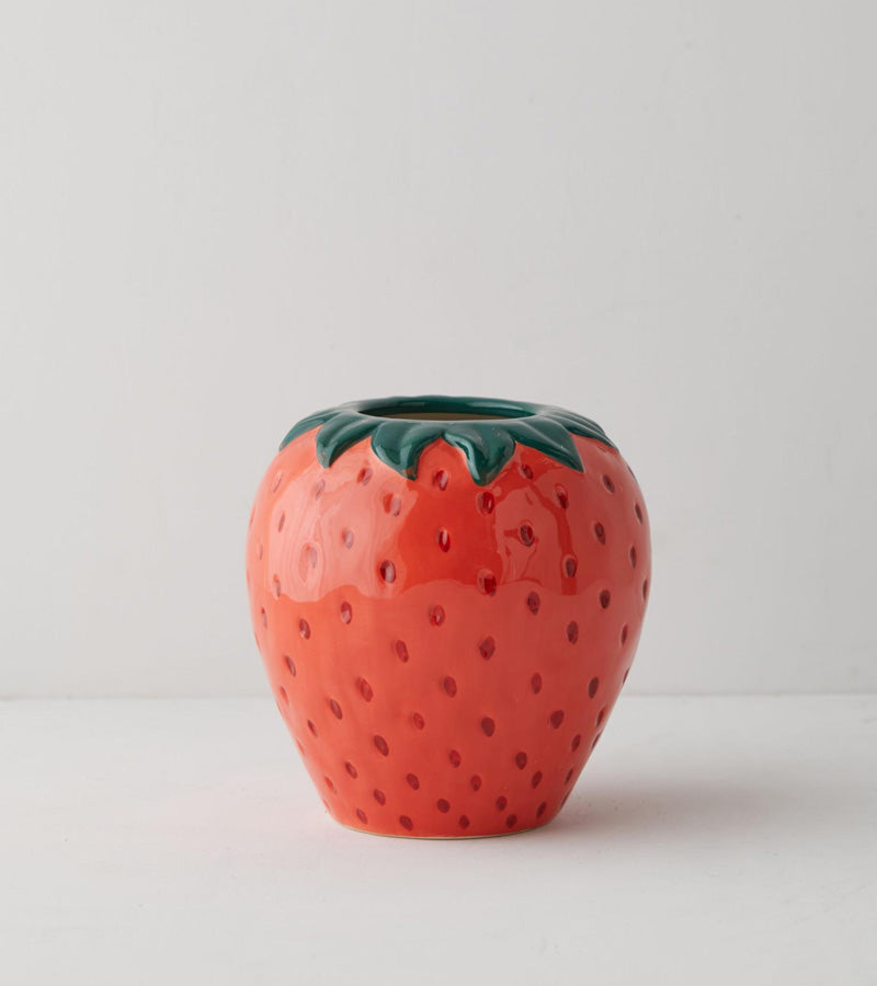 L'avant gardiste Vases vase fraise céramique rouge