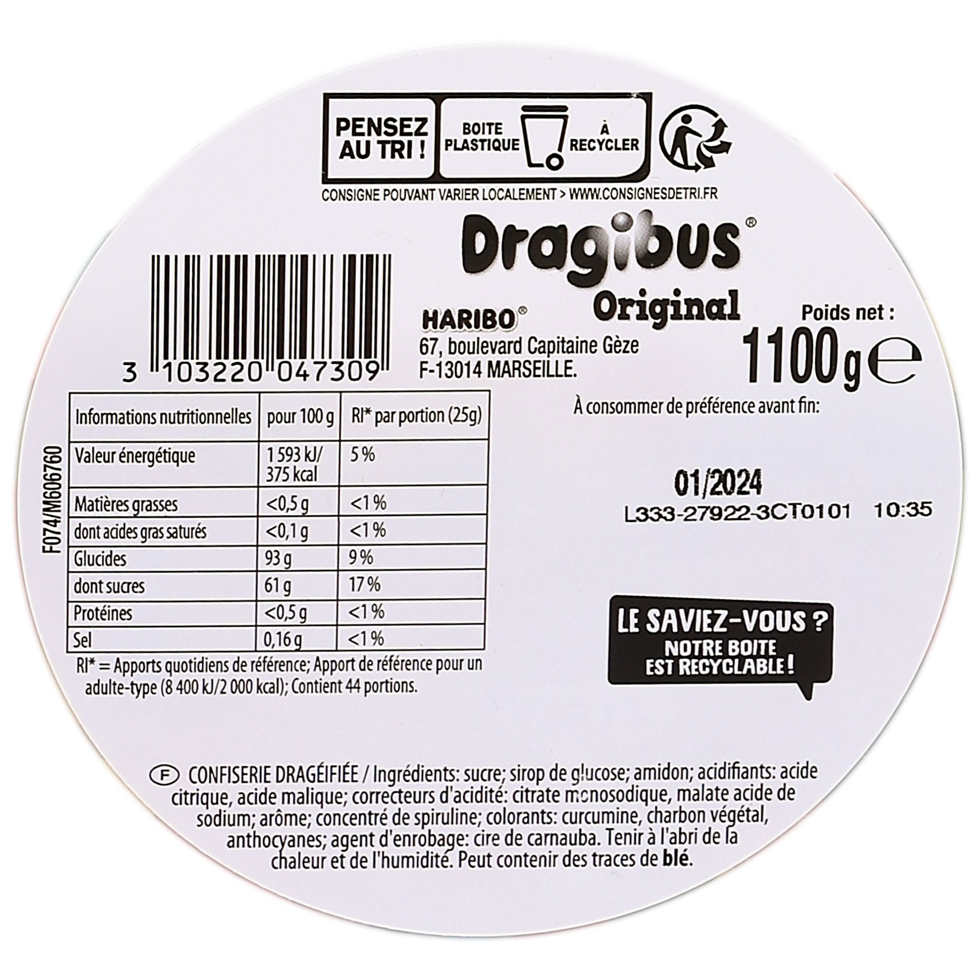 Stokomani Épicerie Bonbons Dragibus fruités tendres 1 kg