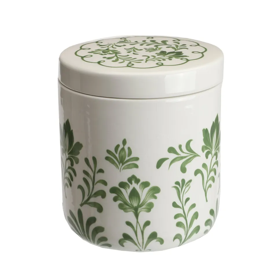 Stokomani Maison pot céramique couvercle Déclic Home vert 13 cm