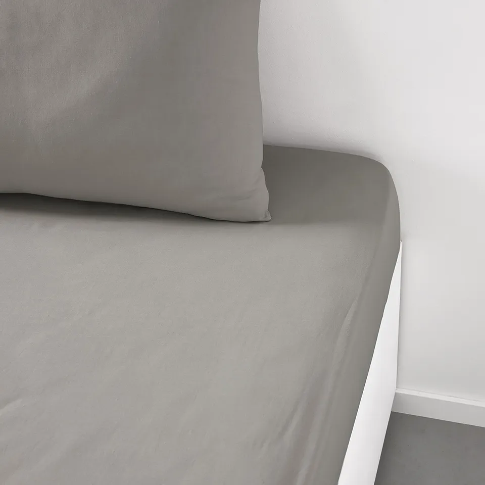 Stokomani Maison drap-housse gris 160x200 cm uni