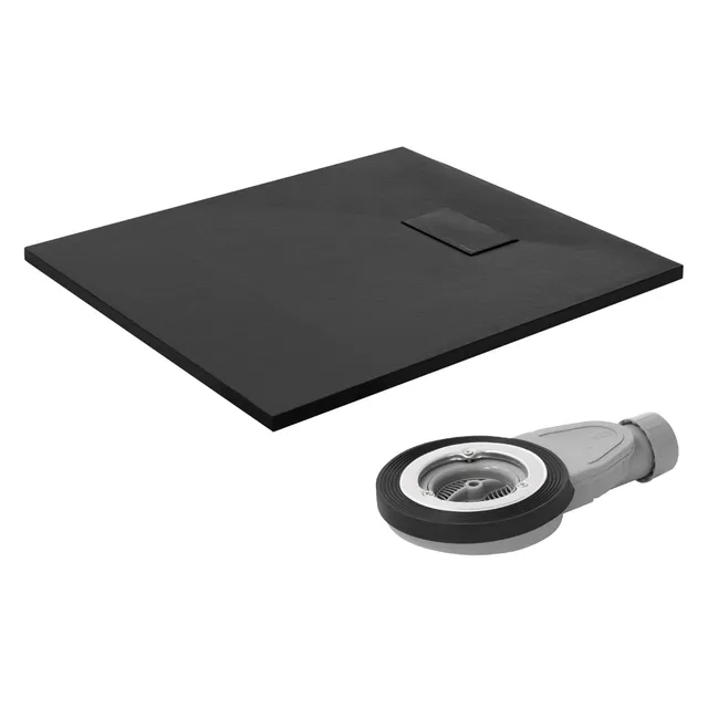LuxeBath Receveur Douche Noir 90x80 cm Extra-Plat Antidérapant