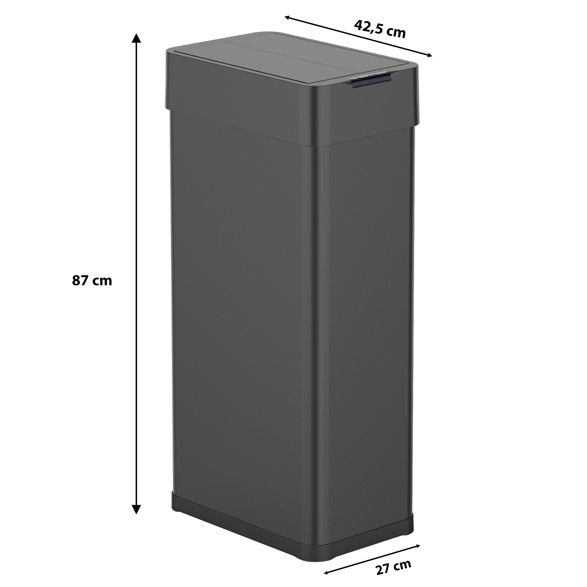 Red Deco Silverlake Black poubelle automatique 90L inox noir