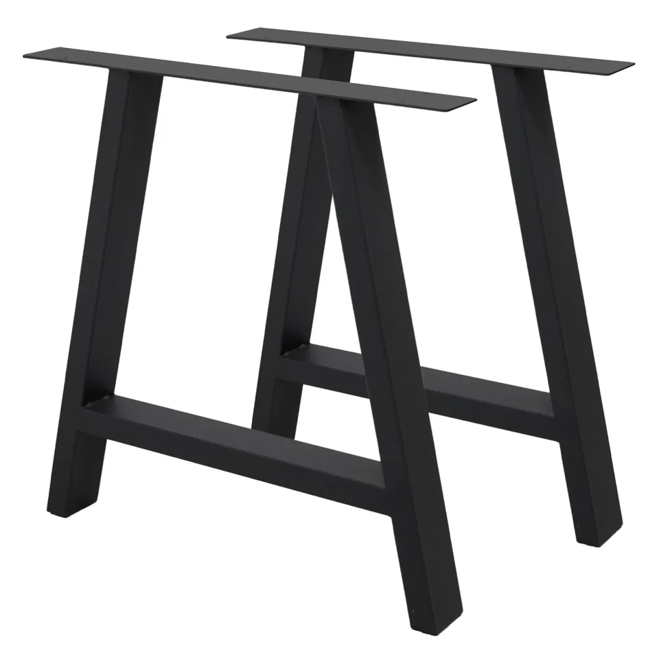 ECD Germany Möbel pied de table acier noir 70x72 cm lot de 2