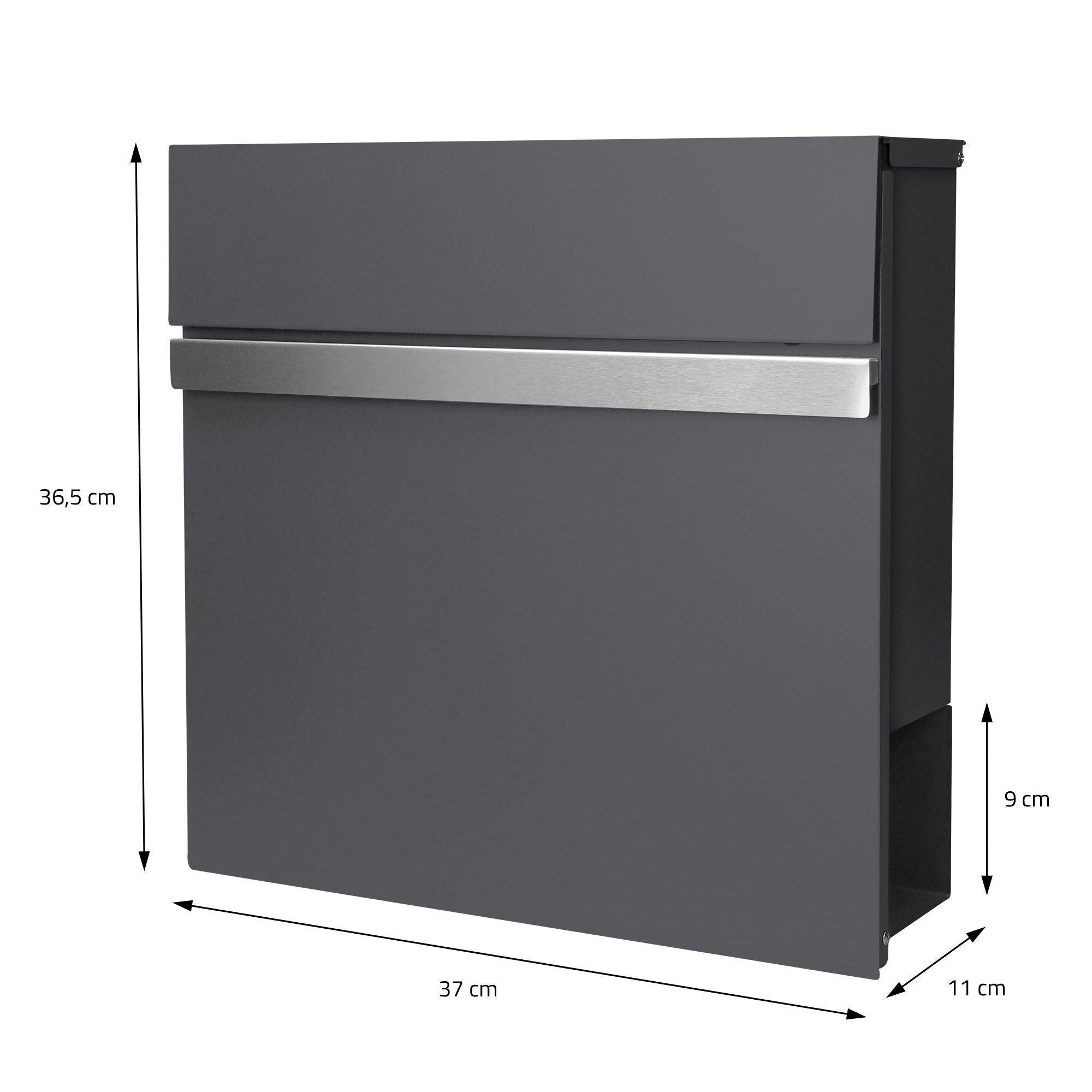 ECD Bauen boîte aux lettres argent 37 cm avec pied 120 cm