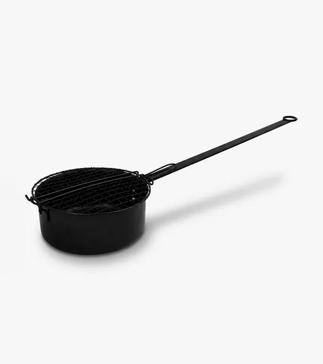 L'avant gardiste poêle à pop-corn acier avec grille
