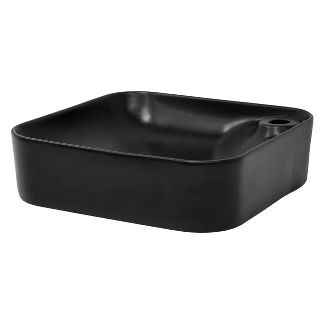 ECD Germany Sanitär vasque céramique noir 430x430 mm