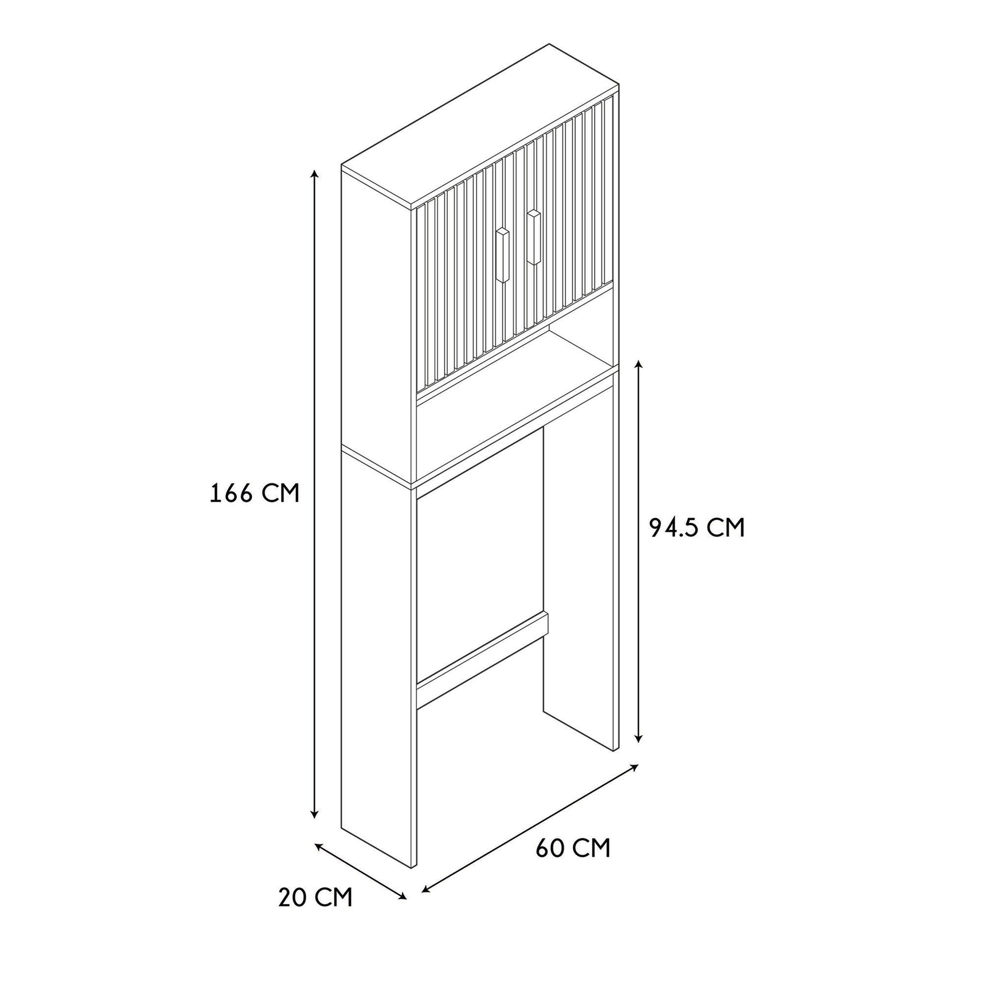 Stokomani Maison Meuble dessus WC Klaus bois étagère 60x20x166