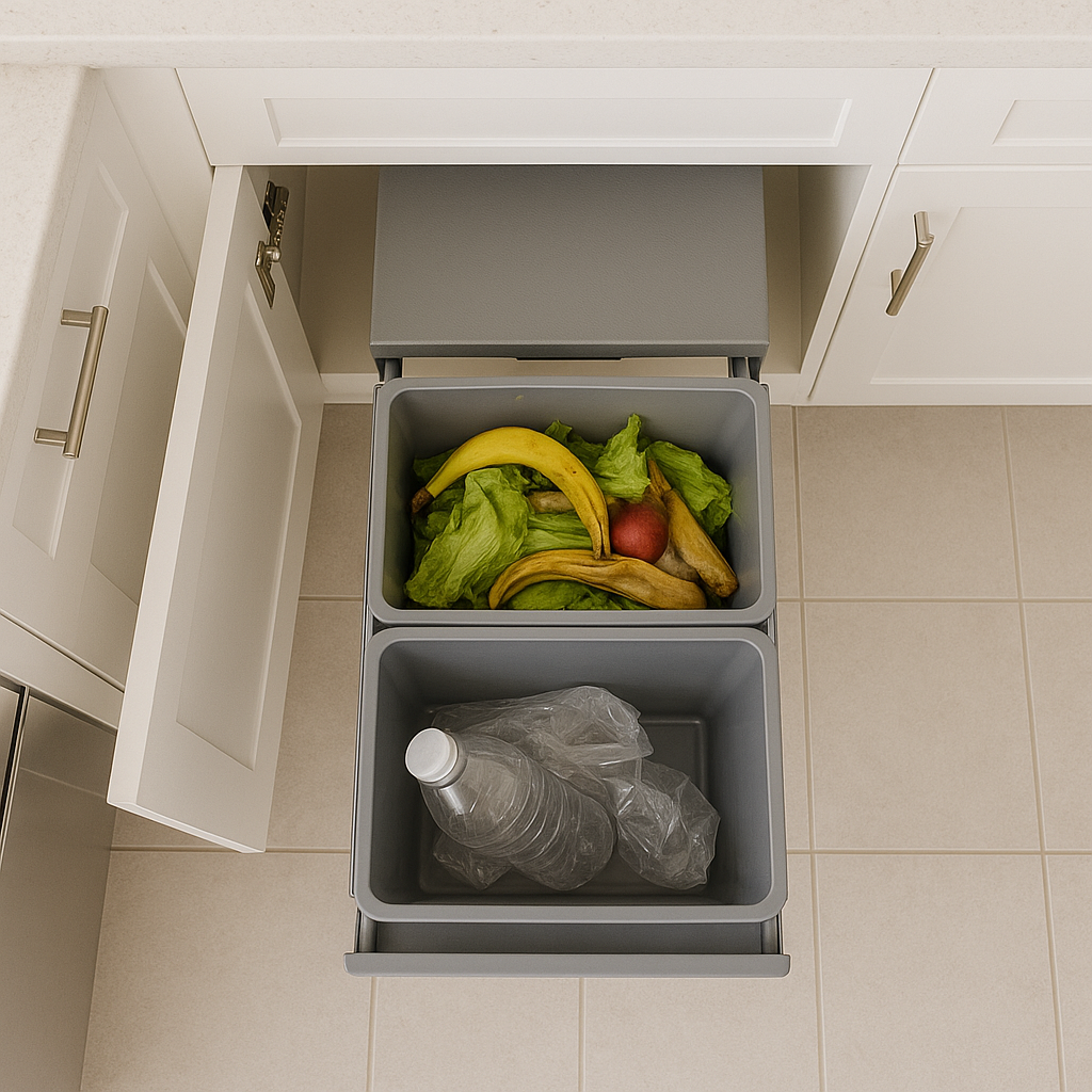 Red Deco Hype poubelle encastrée 36L 2x18L coulissante inox