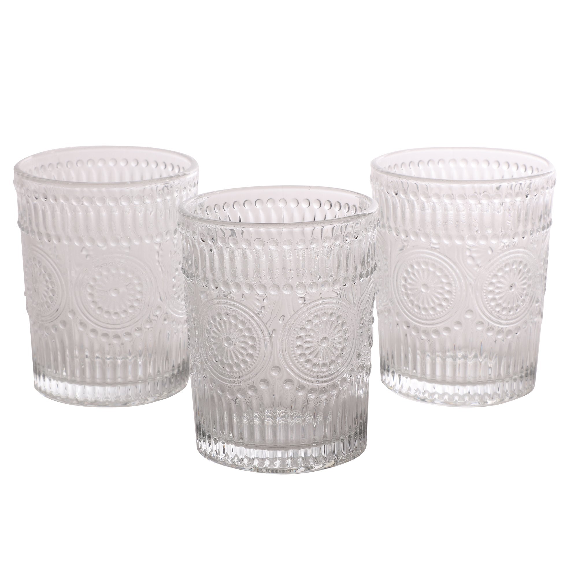 Stokomani Maison Lot 3 verres motifs embossés 300 ml