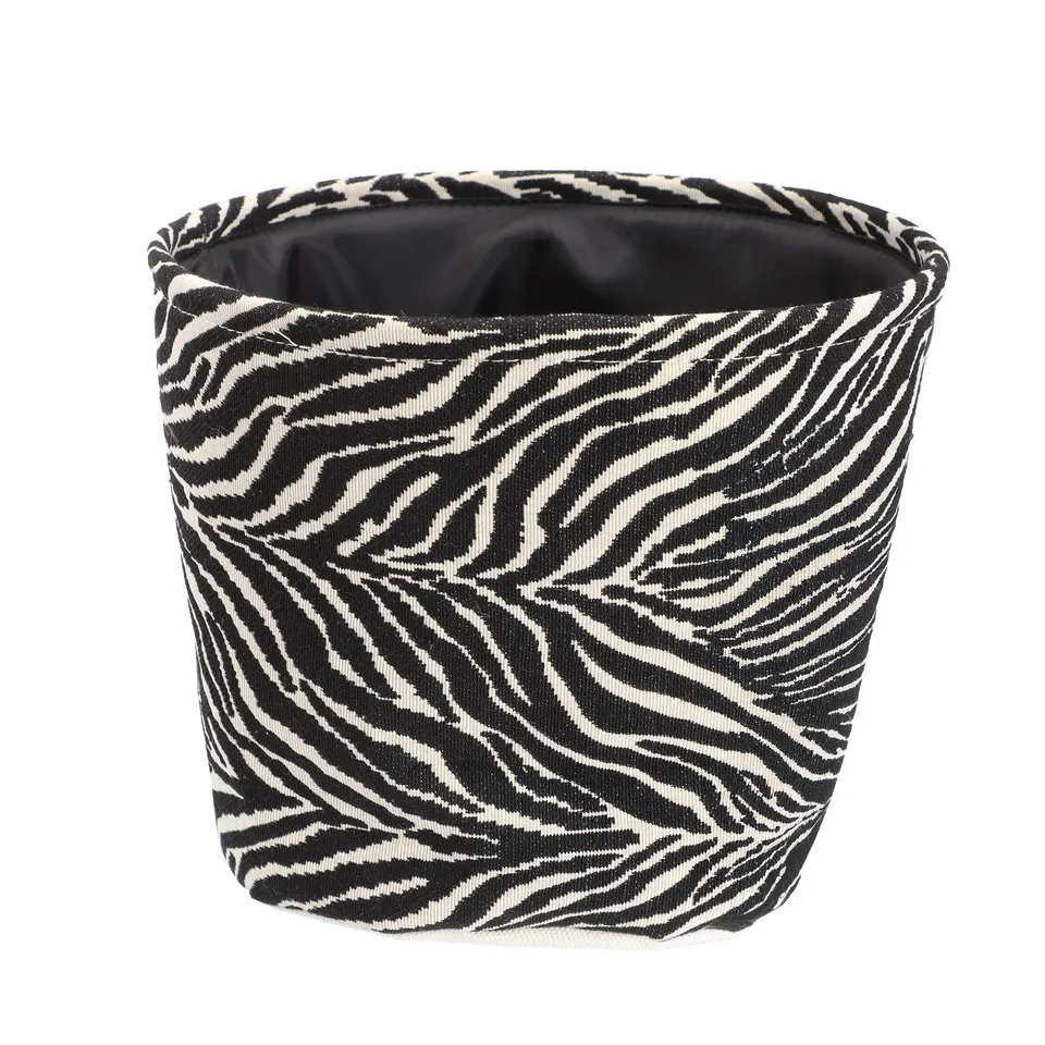 Space N Box Panier rond 27x27x23 cm motif zèbre noir