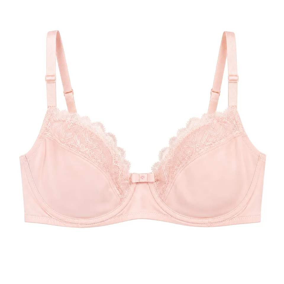 Soutien-gorge micro dentelle rose lingerie confort 90C