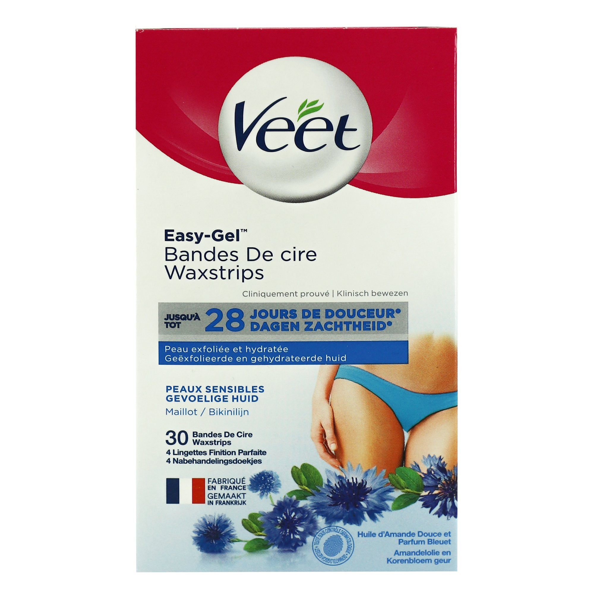 Veet Easy-Gelwax bandes cire froide maillot aisselles x30