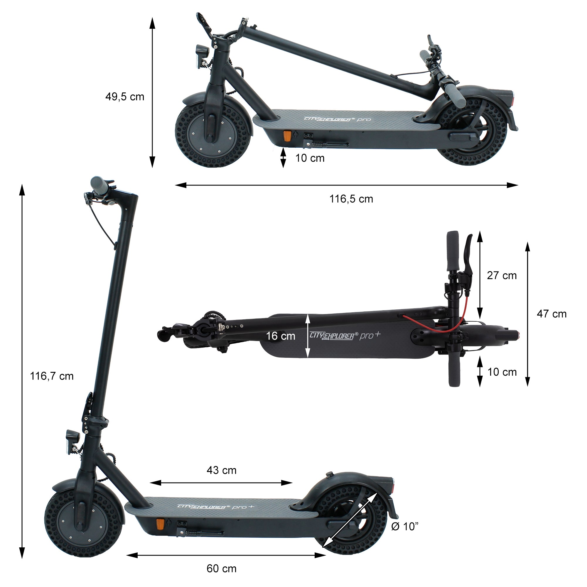 ECD Germany City Explorer Pro+ trottinette électrique 40 km 350W