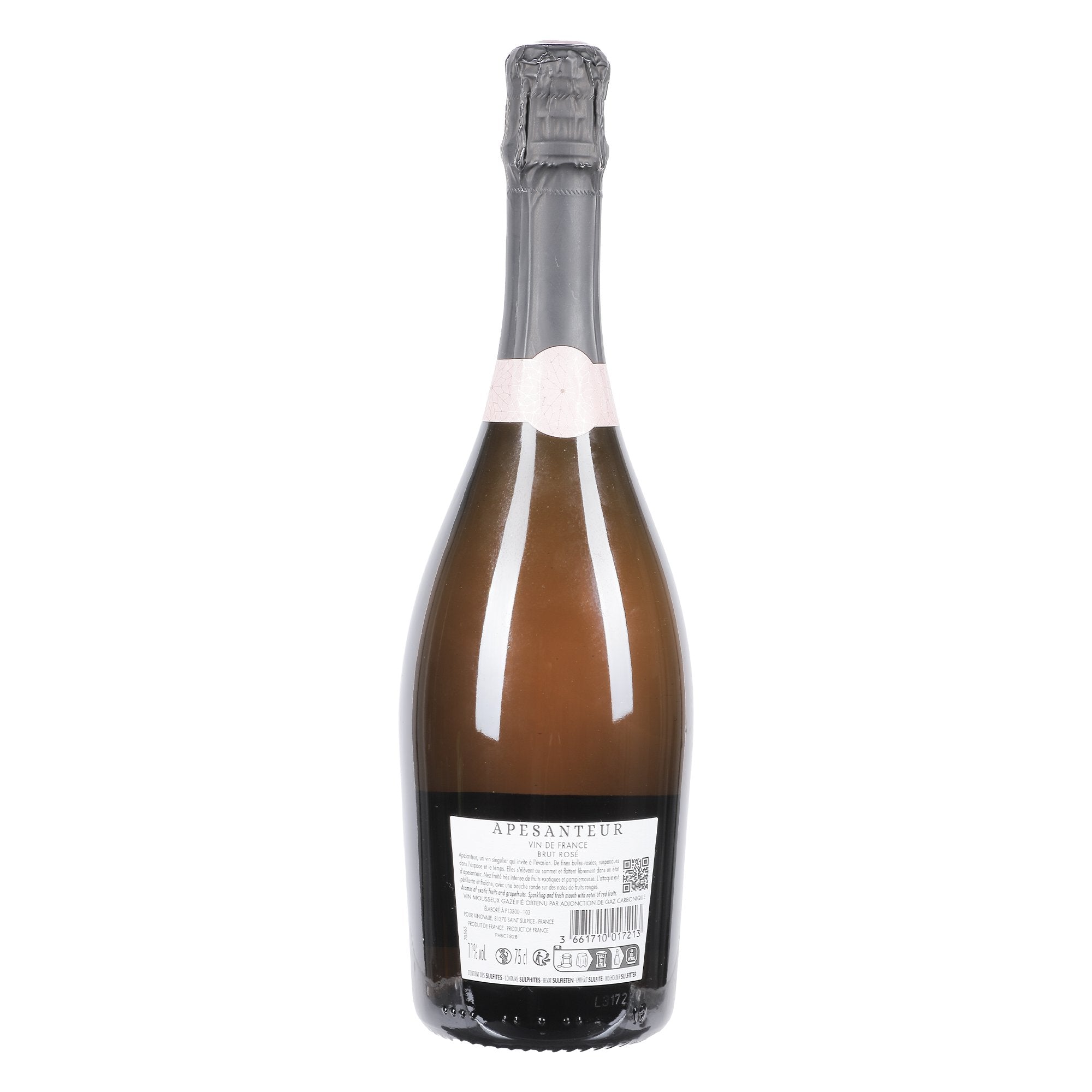 Apesanteur rosé brut 11% bouteille
