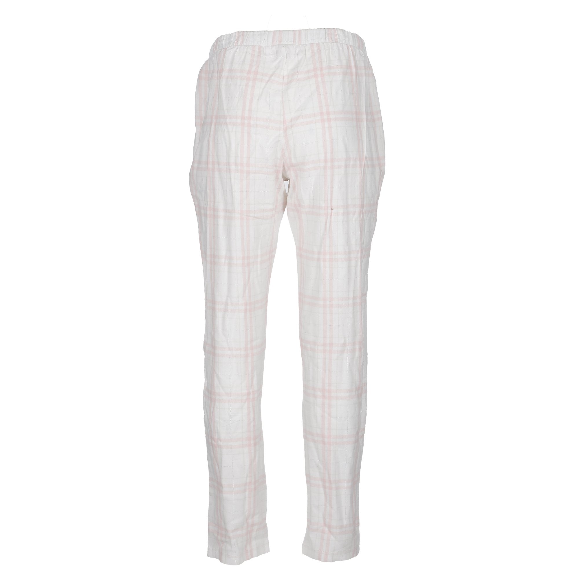 Stokomani Mode Pyjama long jersey carreaux blanc femme