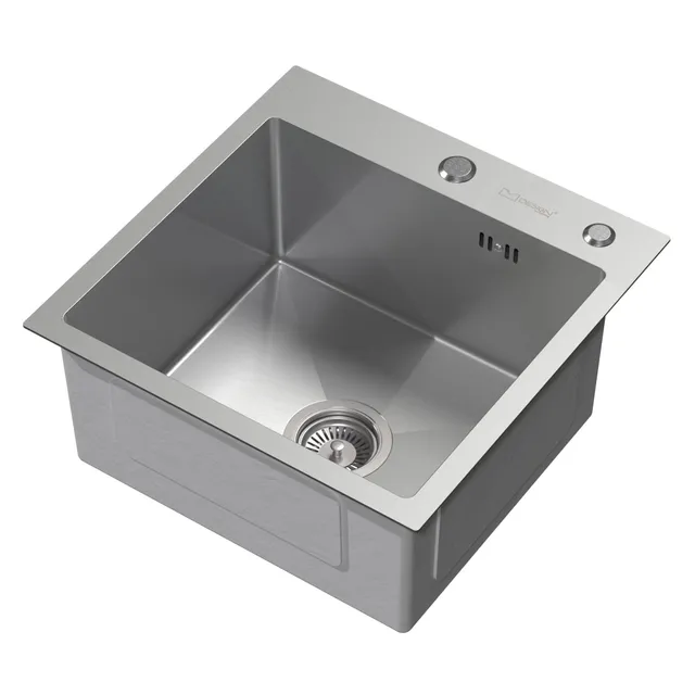 ECD Germany Sanitär évier inox 45x45 cm argent simple bac