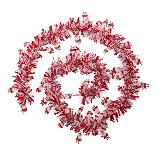 Stokomani Fêtes Guirlande de Noël Pères Noël rouge blanche 90 cm