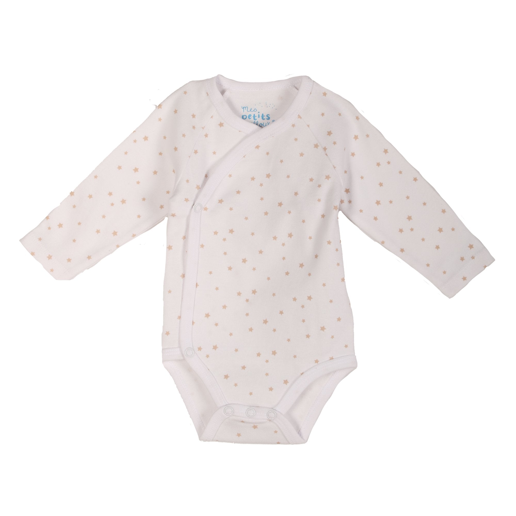 Stokomani Lot 3 bodies croisés bébé blanc 3 mois