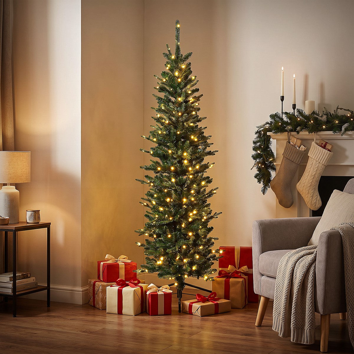 ECD Germany Haus & Wohnen Sapin artificiel lumineux 150 cm vert