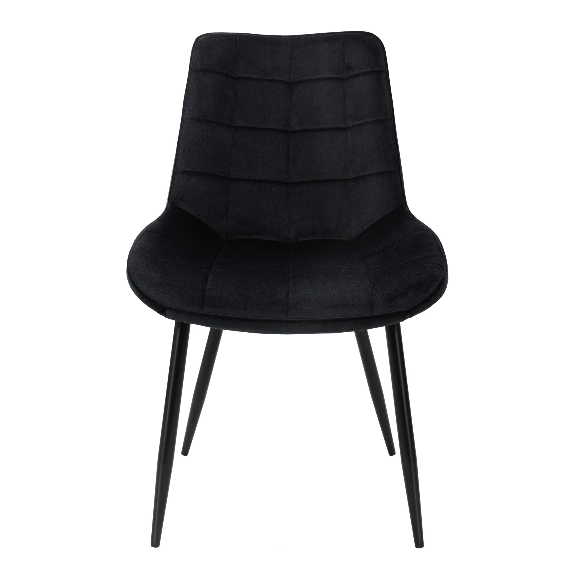 ECD Germany Möbel chaise velours noir matelassée lot de 2